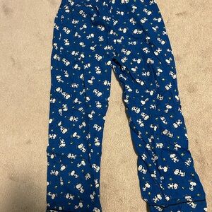 Kids Blue Cartoon Print Pajama Pants